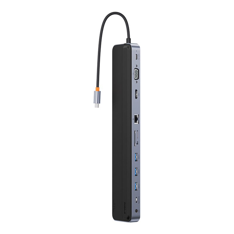 Hub USB, dock station iPad, Baseus, 100W, negru, WKSX030013
