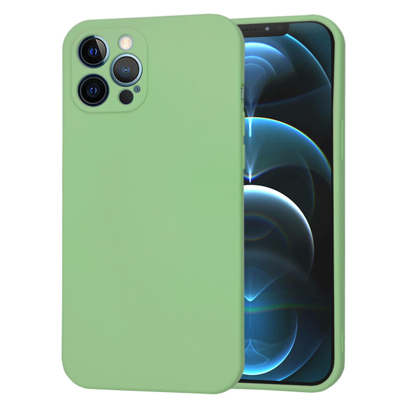 Husa silicon iPhone 12 Pro Max Techsuit SoftFlex, verde deschis