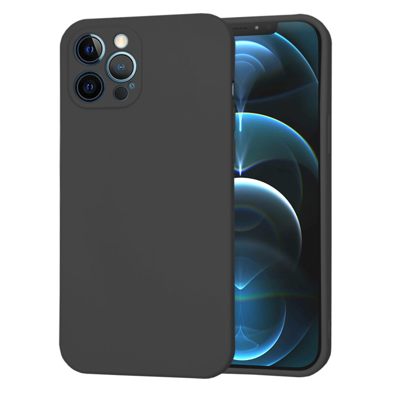 Husa silicon iPhone 12 Pro Max Techsuit SoftFlex, negru
