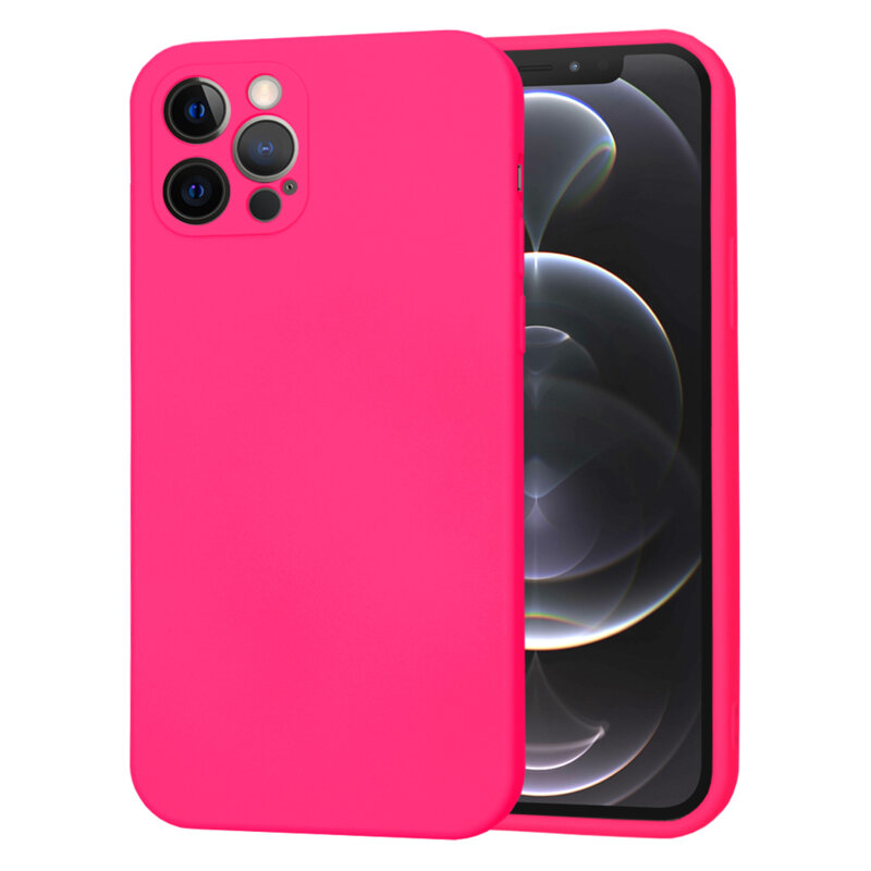 Husa silicon iPhone 12 Pro Techsuit SoftFlex, fucsia