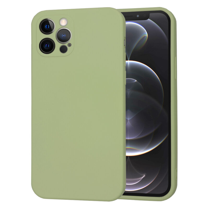 Husa silicon iPhone 12 Pro Techsuit SoftFlex, verde