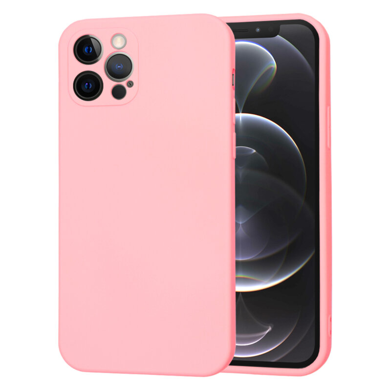 Husa silicon iPhone 12 Pro Techsuit SoftFlex, roz