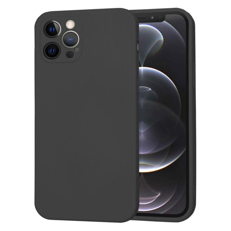Husa silicon iPhone 12 Pro Techsuit SoftFlex, negru