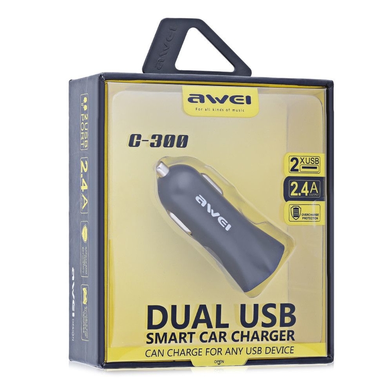 Incarcator Auto Awei C-300 Dual USB 3.4A - Negru