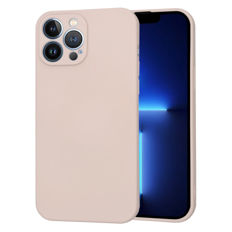Husa silicon iPhone 13 Pro Max Techsuit SoftFlex, roz pudra