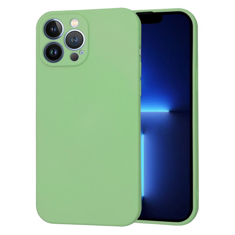 Husa silicon iPhone 13 Pro Max Techsuit SoftFlex, verde deschis