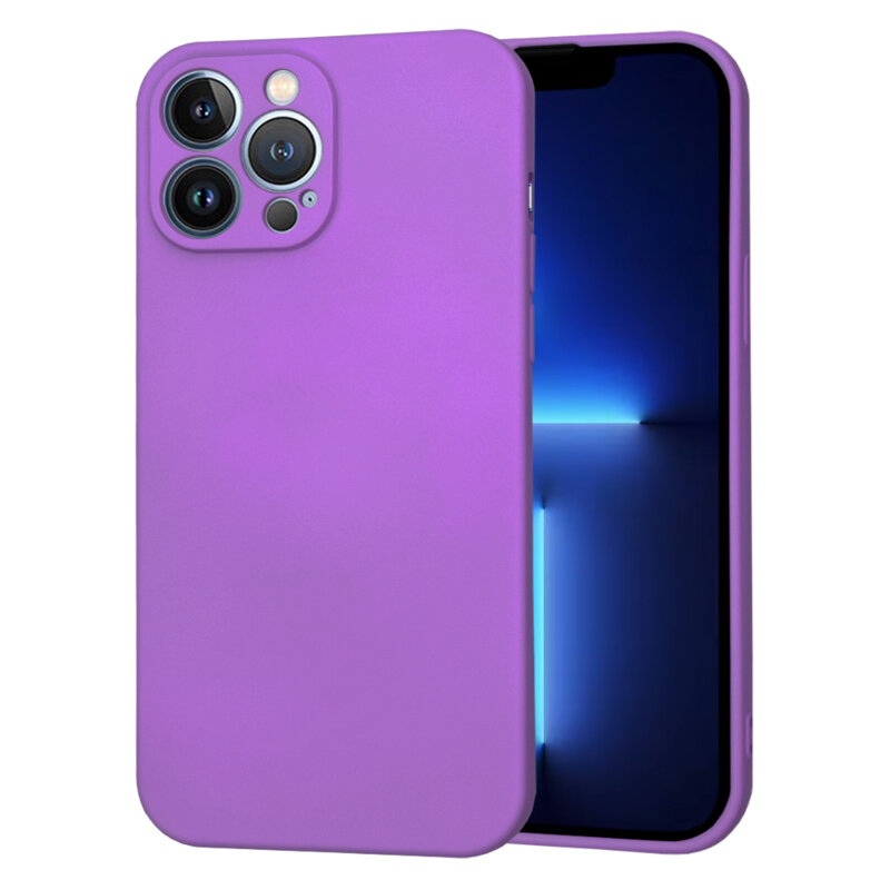 Husa silicon iPhone 13 Pro Max Techsuit SoftFlex, mov