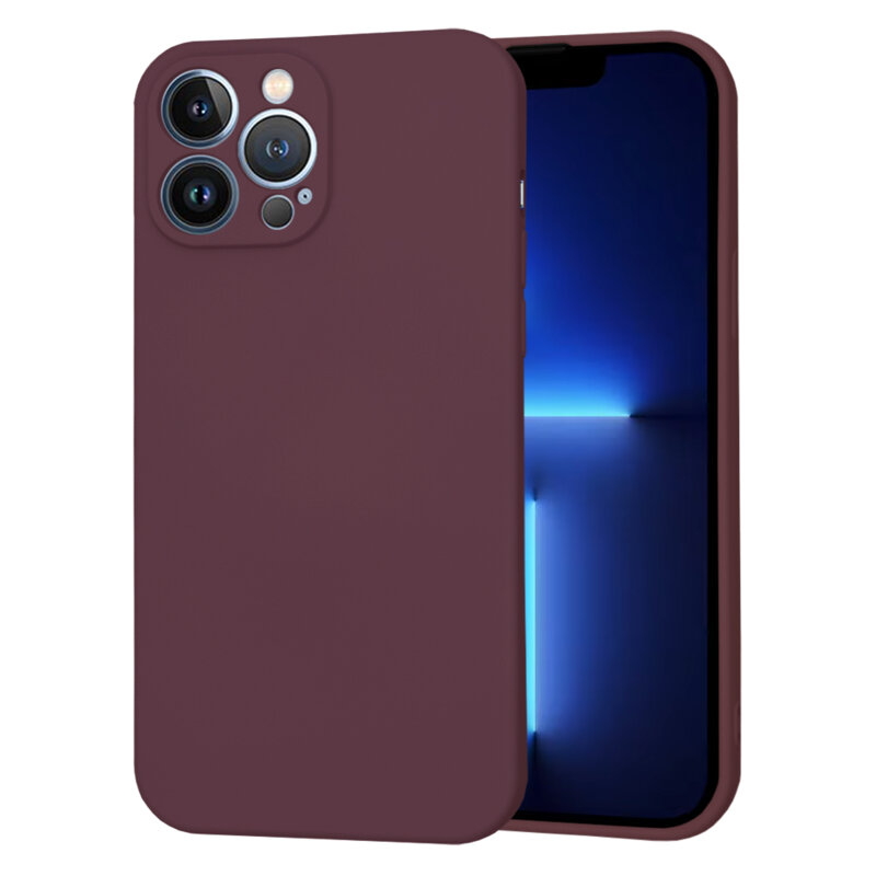 Husa silicon iPhone 13 Pro Max Techsuit SoftFlex, bordo