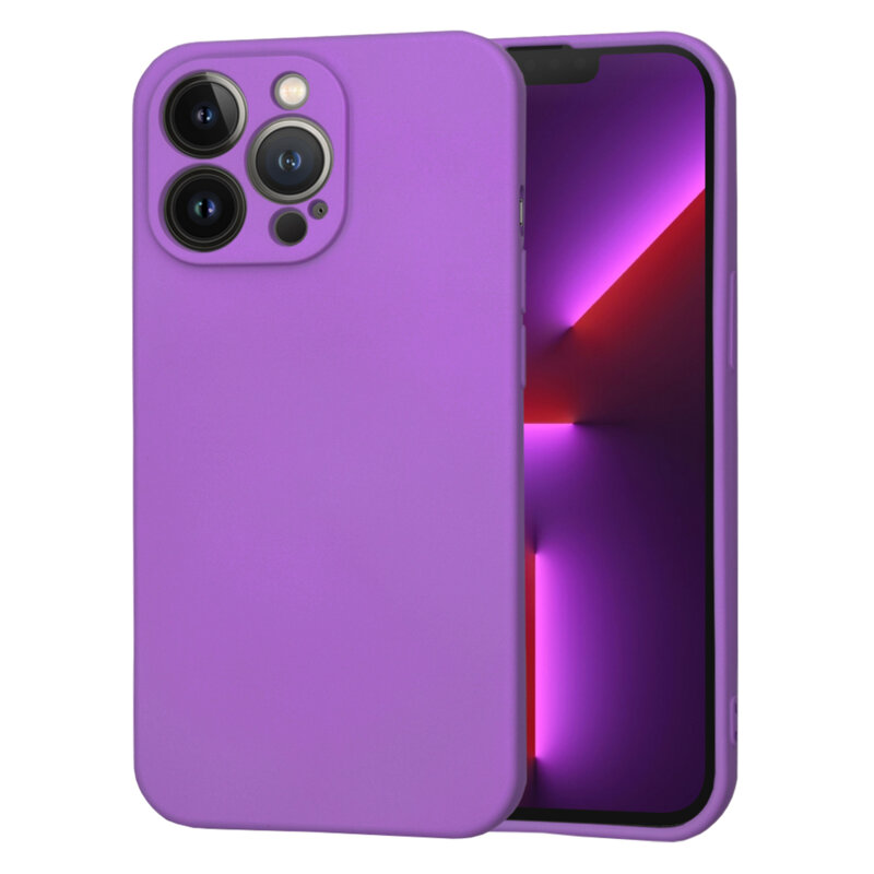 Husa silicon iPhone 13 Pro Techsuit SoftFlex, mov