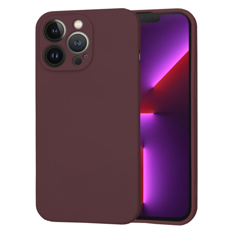 Husa silicon iPhone 13 Pro Techsuit SoftFlex, bordo