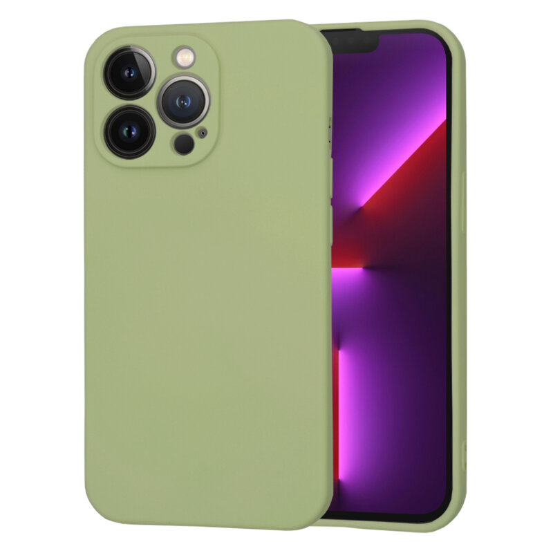 Husa silicon iPhone 13 Pro Techsuit SoftFlex, verde