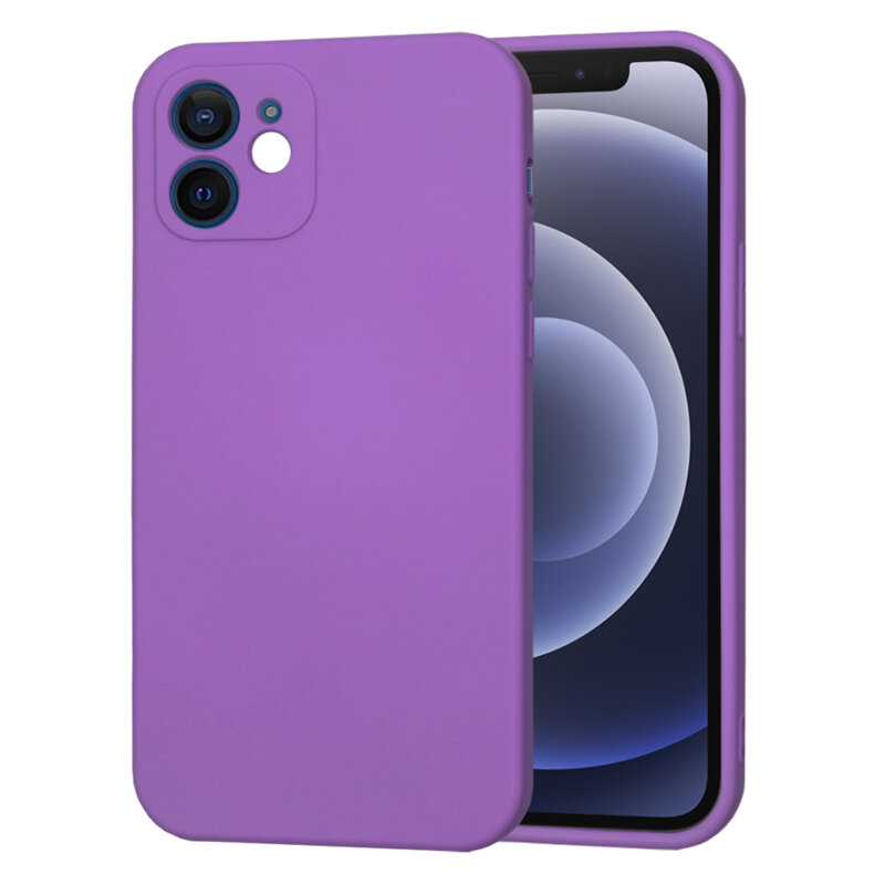 Husa silicon iPhone 12 Techsuit SoftFlex, mov