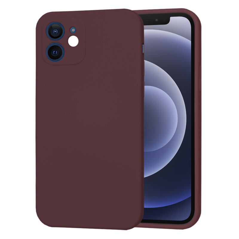 Husa silicon iPhone 12 Techsuit SoftFlex, bordo