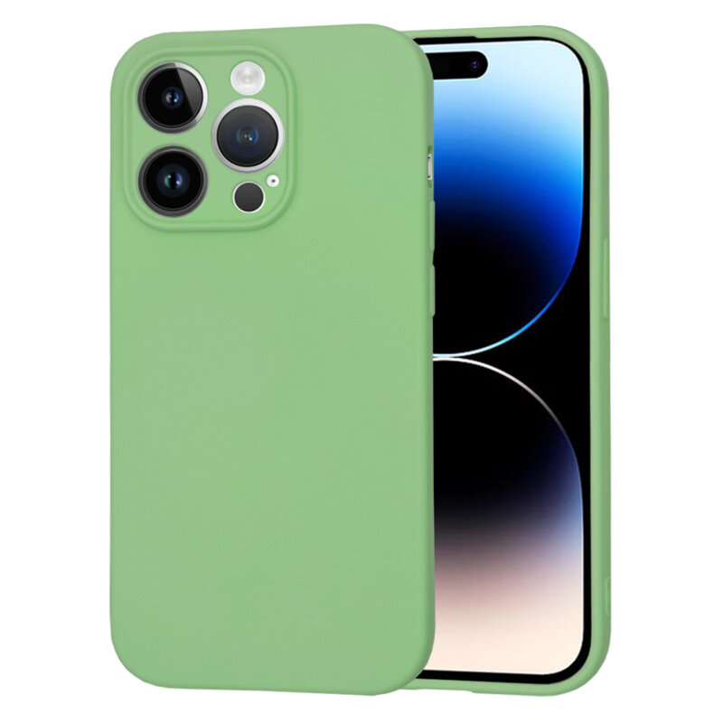 Husa silicon iPhone 14 Pro Techsuit SoftFlex, verde deschis