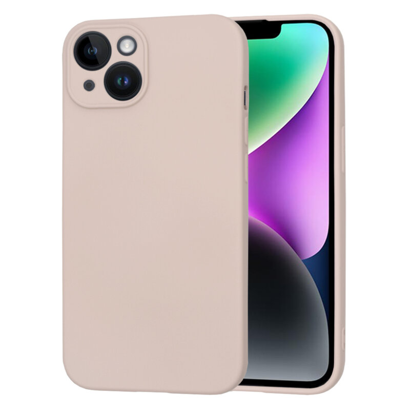 Husa silicon iPhone 14 Techsuit SoftFlex, roz pudra