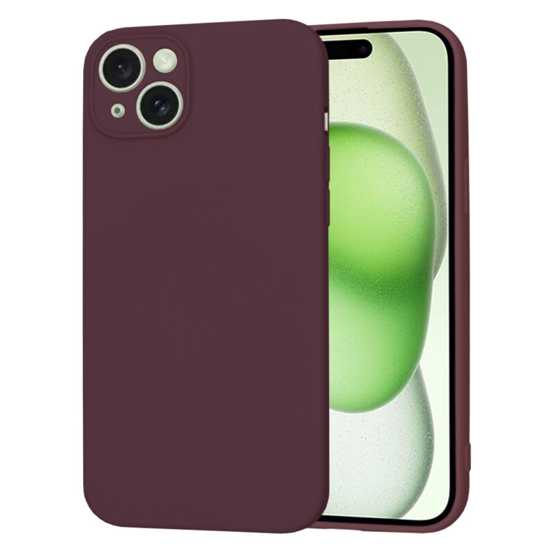 Husa silicon iPhone 15 Plus Techsuit SoftFlex, bordo