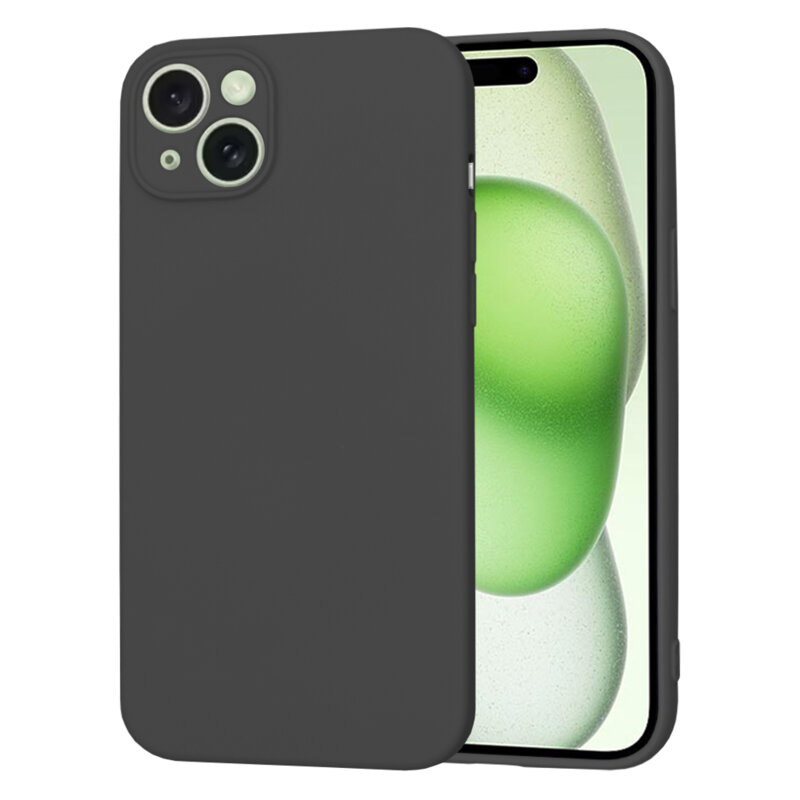 Husa silicon iPhone 15 Plus Techsuit SoftFlex, negru