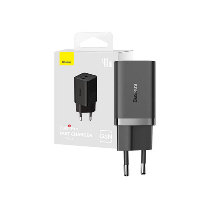 Incarcator GaN priza tip C Fast Charge Baseus, 40W, CCGP180101