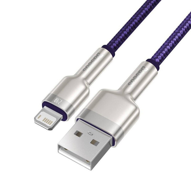 Cablu de date USB la Lightning Baseus, 2.4A, 1m, mov, CALJK-A05