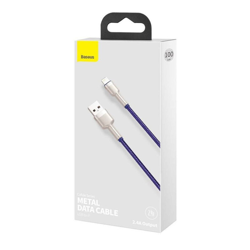 Cablu de date USB la Lightning Baseus, 2.4A, 1m, mov, CALJK-A05