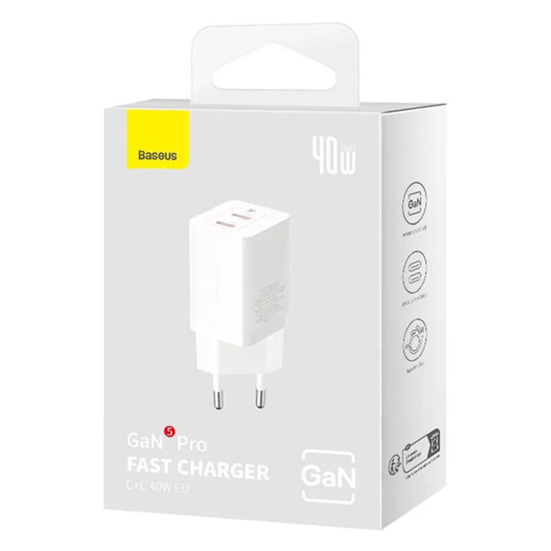 Incarcator GaN priza tip C Fast Charge Baseus, 40W, CCGP180102