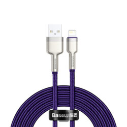 Cablu de date Baseus, USB la Lightning, 2.4A, 2m, mov, CALJK-B05