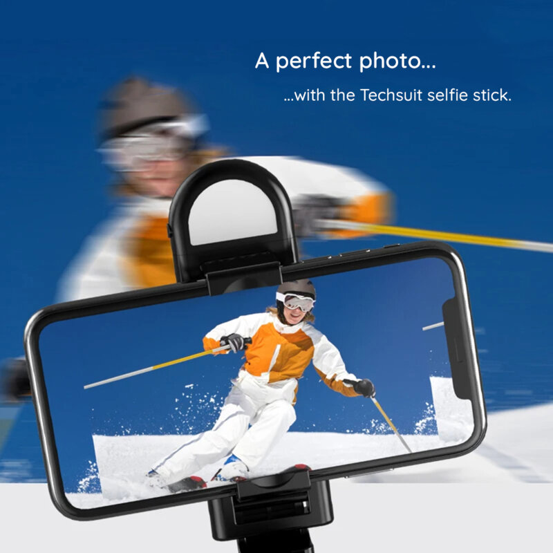 Selfie stick Bluetooth cu telecomanda si LED Techsuit S01-S
