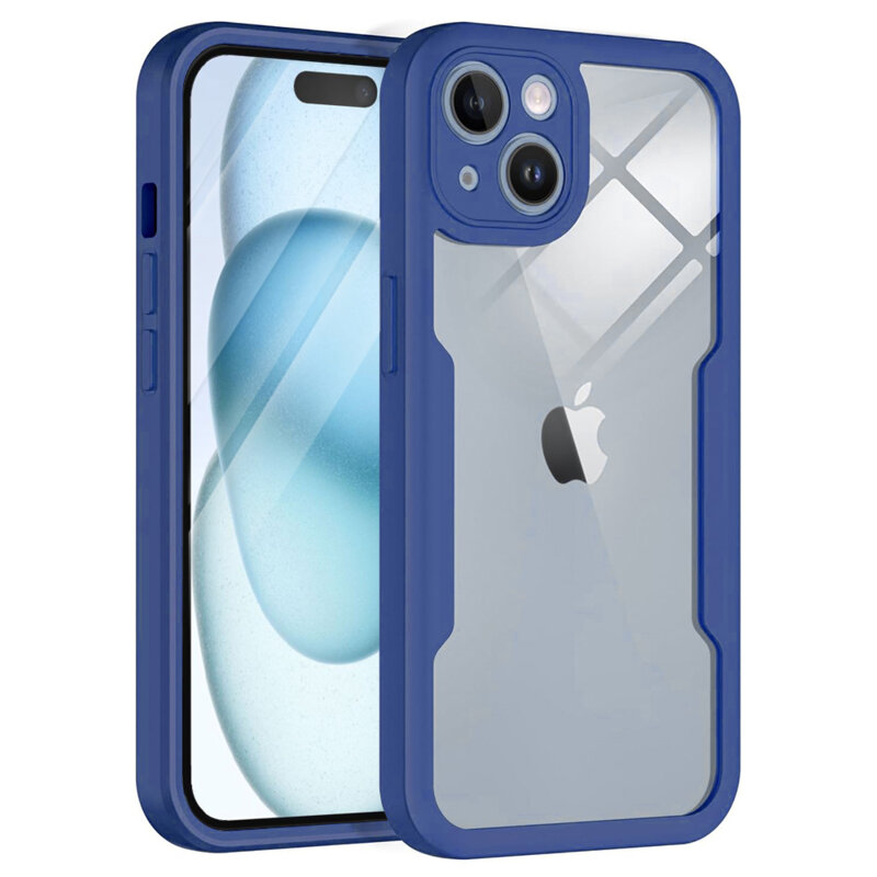 Husa 360° iPhone 15 Plus Techsuit ColorVerse, albastru