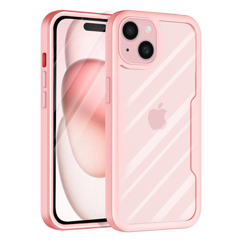 Husa 360° iPhone 15 Plus Techsuit ColorVerse, roz