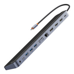 Hub USB, dock station iPad, Baseus, 100W, negru, WKSX030213