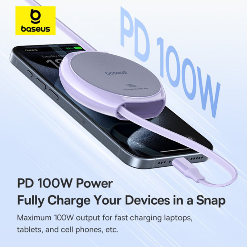 Cablu de date tip C Super Fast Charging Baseus Pathfinder, mov