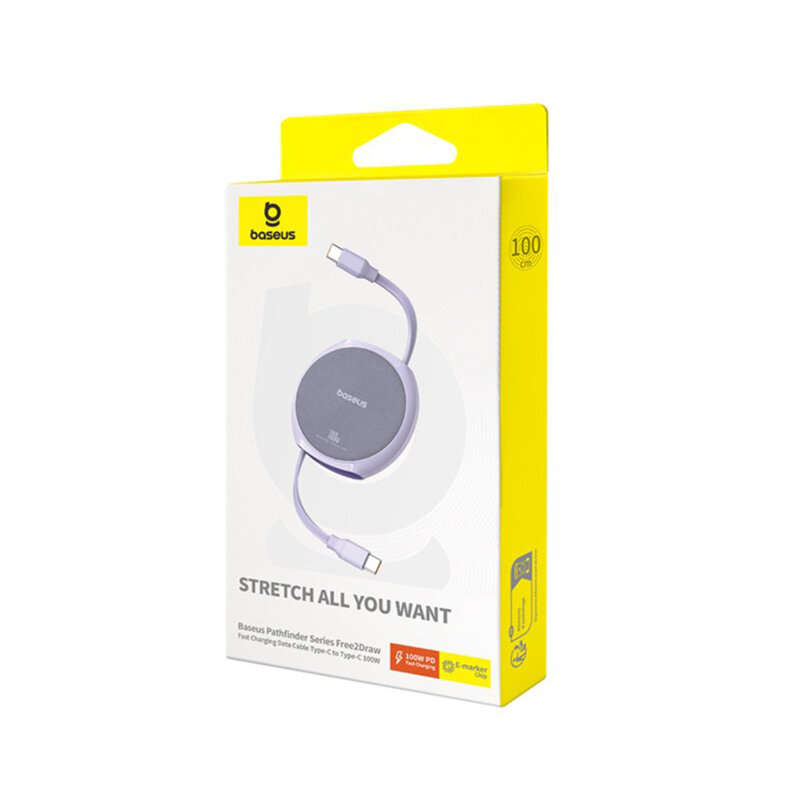 Cablu de date tip C Super Fast Charging Baseus Pathfinder, mov