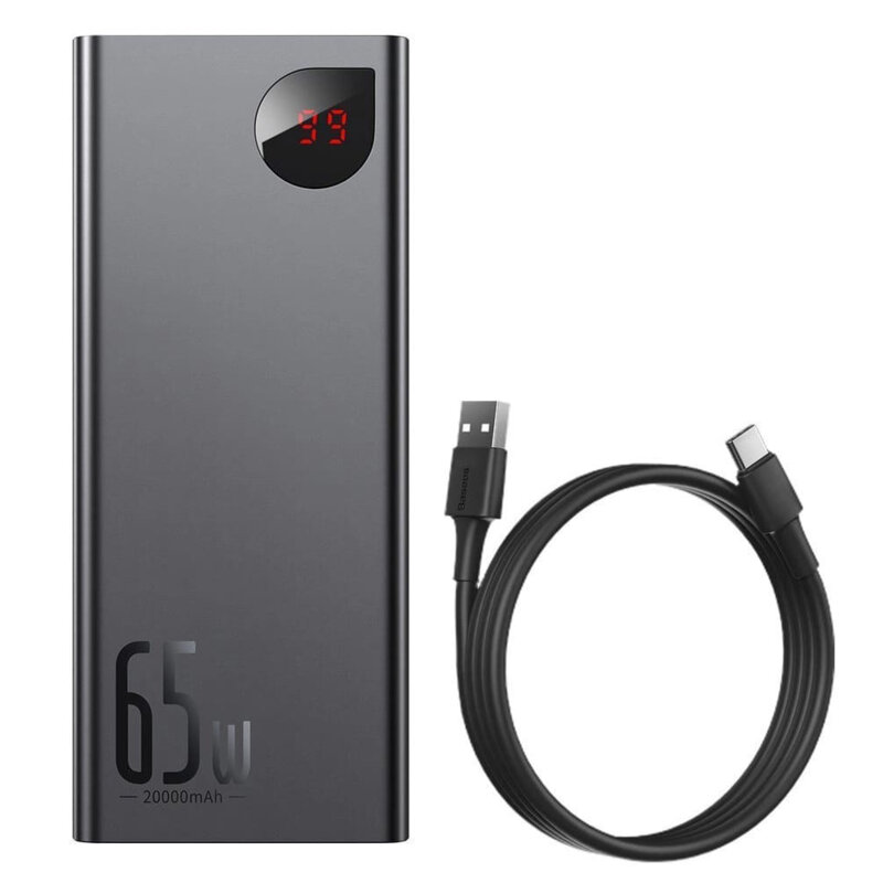 Power bank Baseus, 20000mAh, 65W + cablu Type-C, PPIMDA-D01