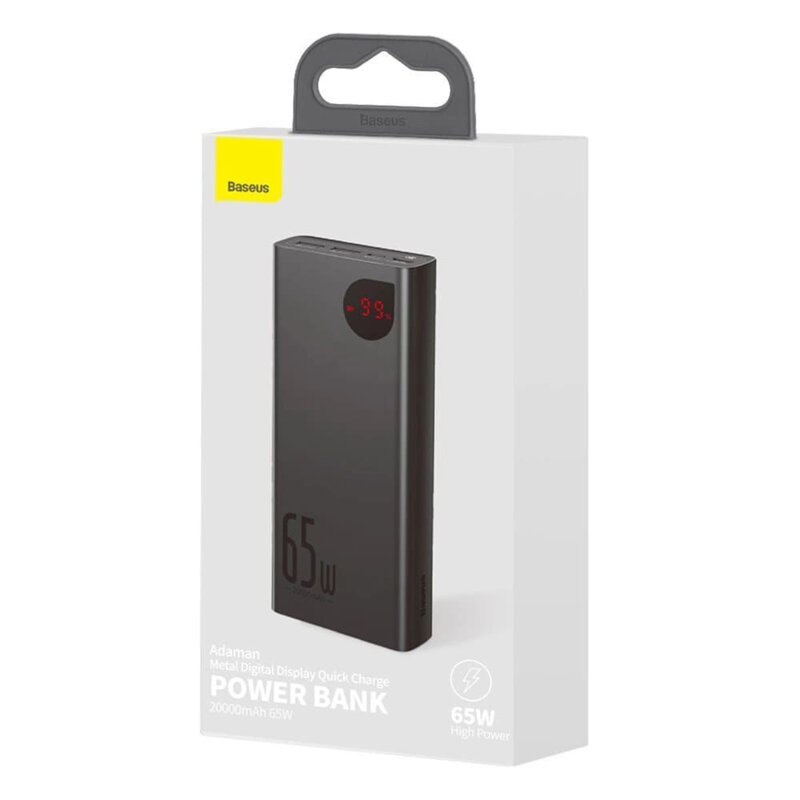 Power bank Baseus, 20000mAh, 65W + cablu Type-C, PPIMDA-D01