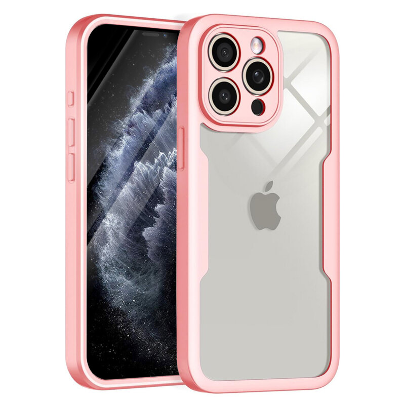 [Pachet 360°] Husa + folie iPhone 11 Pro Max Techsuit ColorVerse, roz