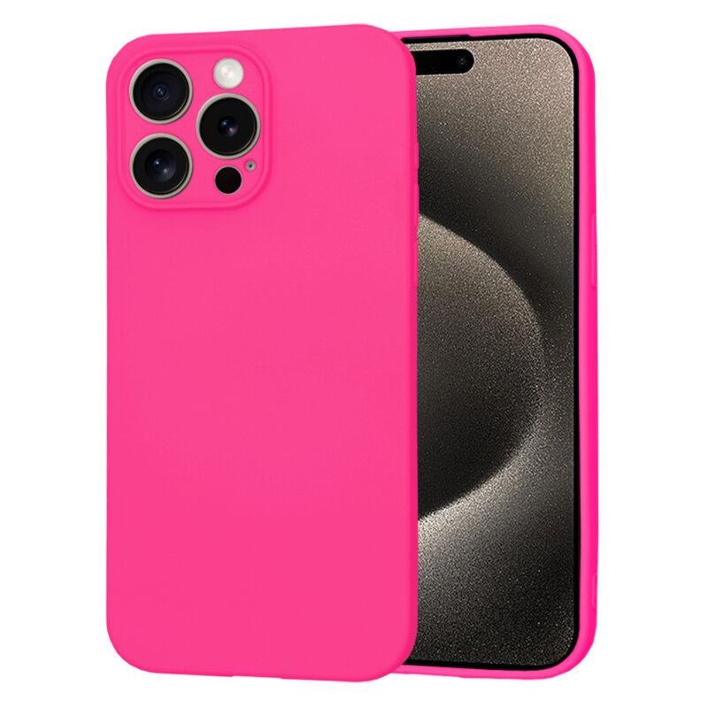 Husa silicon iPhone 15 Pro Max Techsuit SoftFlex, fucsia