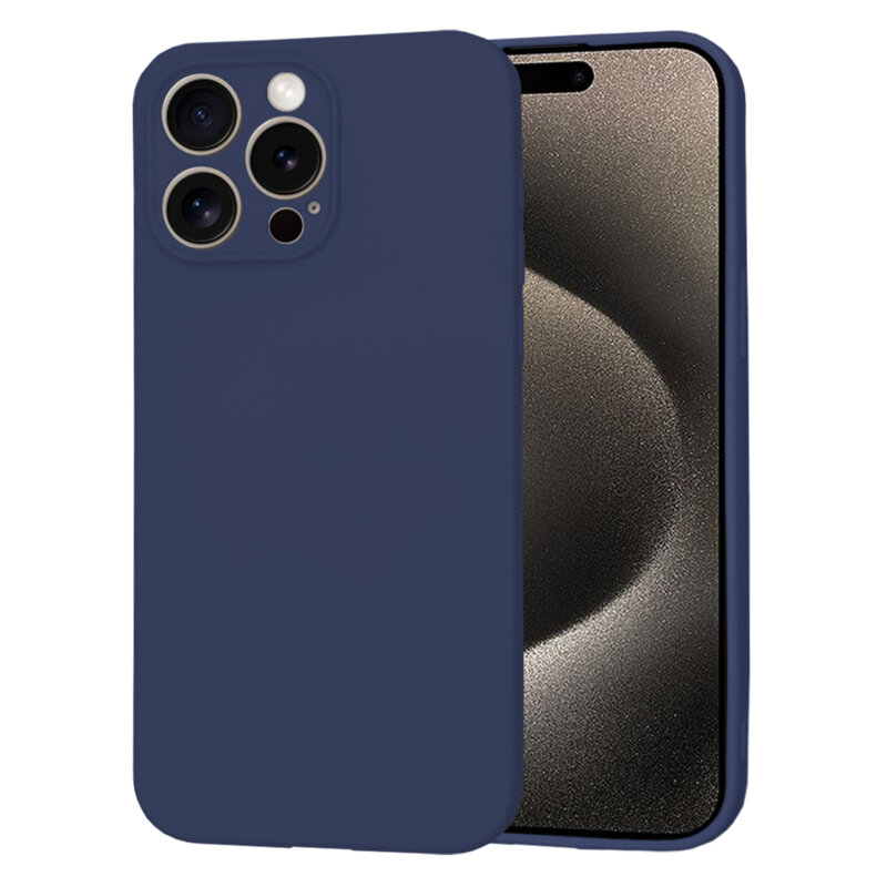 Husa silicon iPhone 15 Pro Max Techsuit SoftFlex, bleumarin