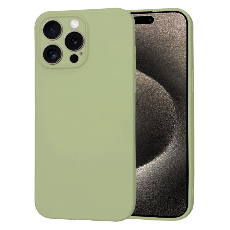 Husa silicon iPhone 15 Pro Max Techsuit SoftFlex, verde