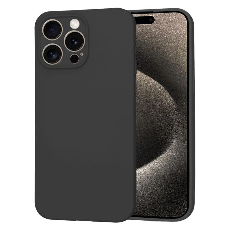 Husa silicon iPhone 15 Pro Max Techsuit SoftFlex, negru
