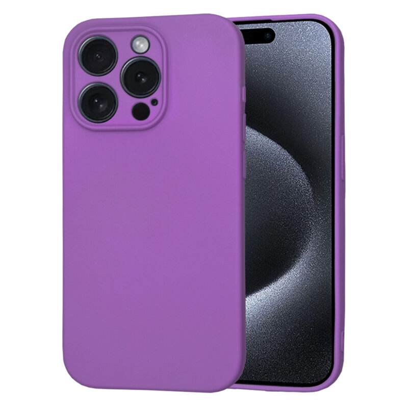Husa silicon iPhone 15 Pro Techsuit SoftFlex, mov