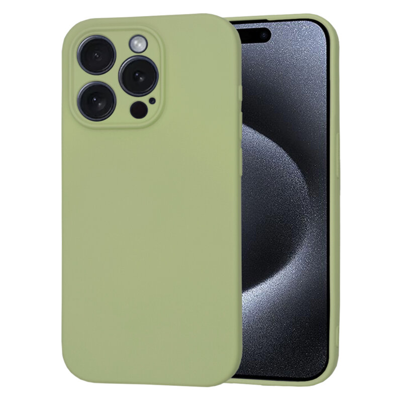 Husa silicon iPhone 15 Pro Techsuit SoftFlex, verde