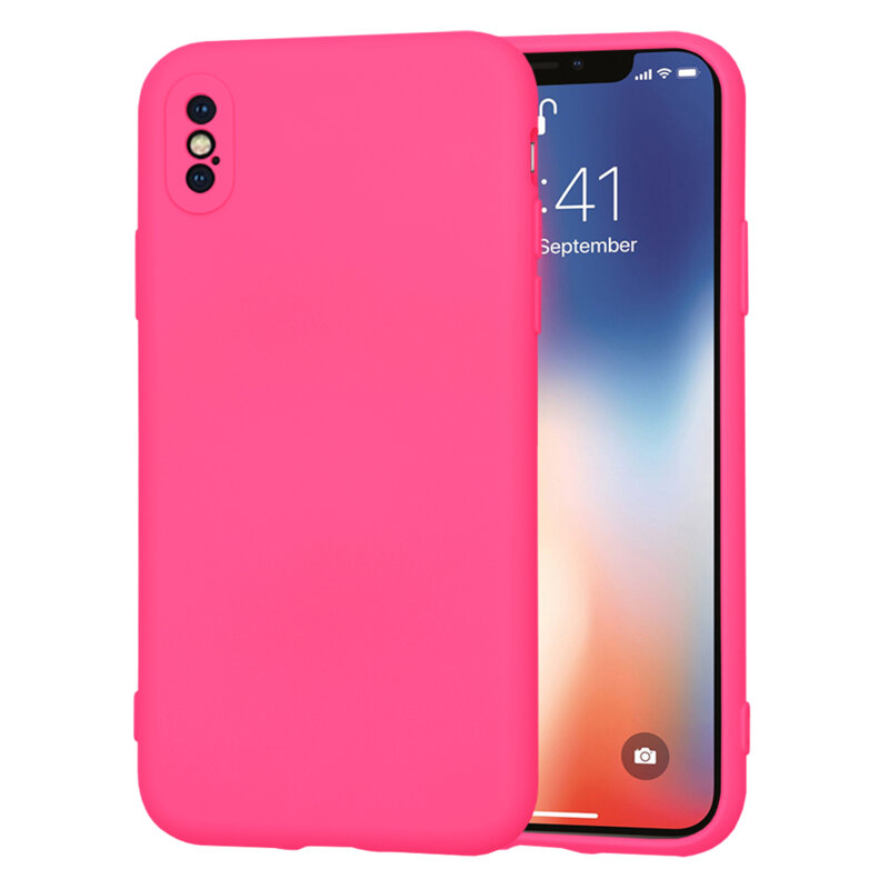 Husa silicon iPhone X, iPhone 10 Techsuit SoftFlex, fucsia