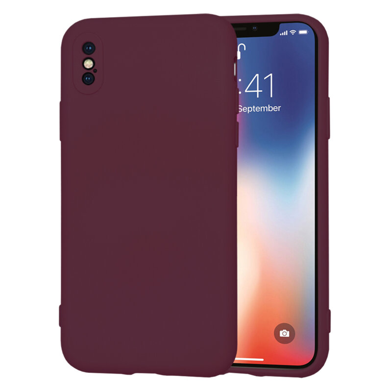 Husa silicon iPhone X, iPhone 10 Techsuit SoftFlex, bordo