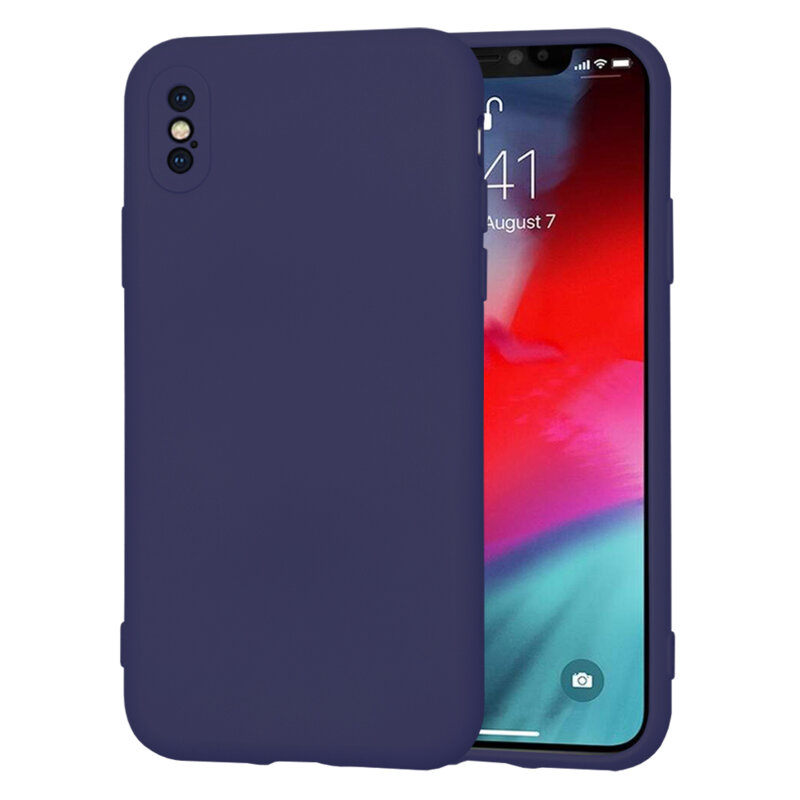 Husa silicon iPhone XS Techsuit SoftFlex, bleumarin