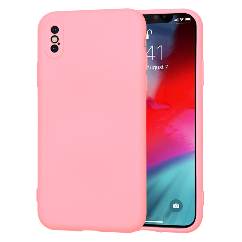 Husa silicon iPhone XS Techsuit SoftFlex, roz