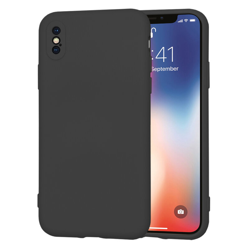 Husa silicon iPhone X, iPhone 10 Techsuit SoftFlex, negru