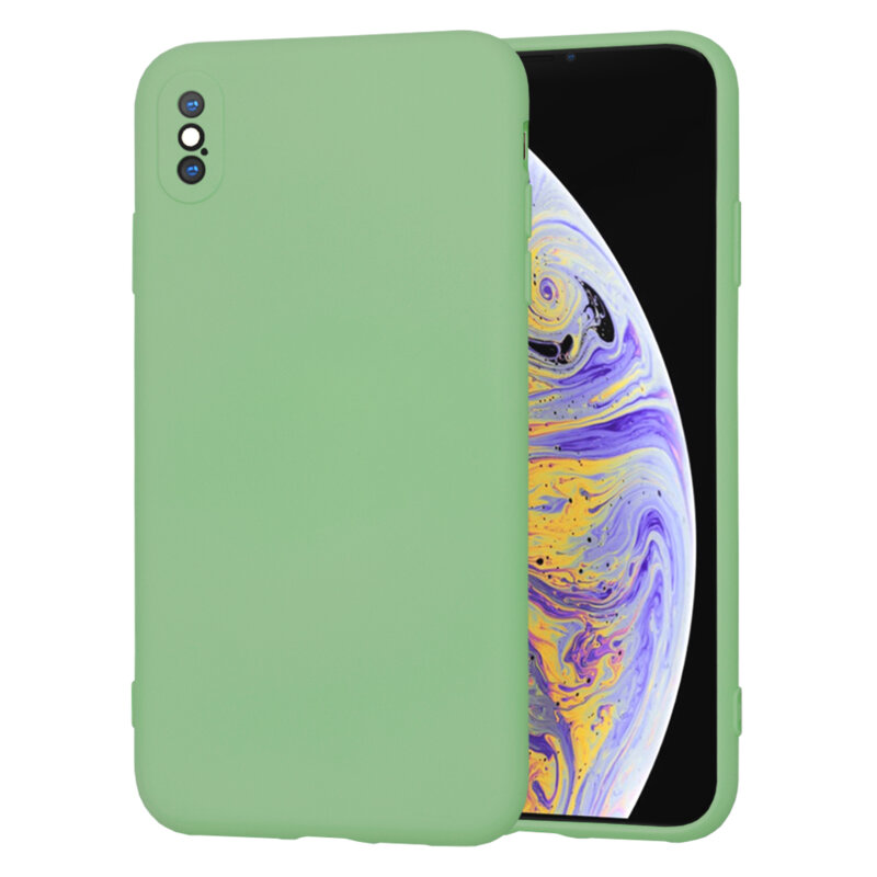 Husa silicon iPhone XS Max Techsuit SoftFlex, verde deschis