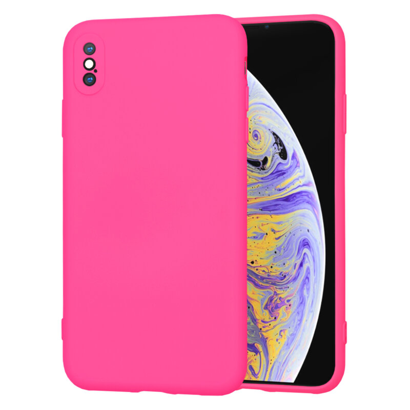 Husa silicon iPhone XS Max Techsuit SoftFlex, fucsia