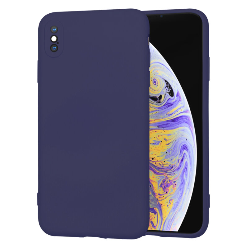 Husa silicon iPhone XS Max Techsuit SoftFlex, bleumarin