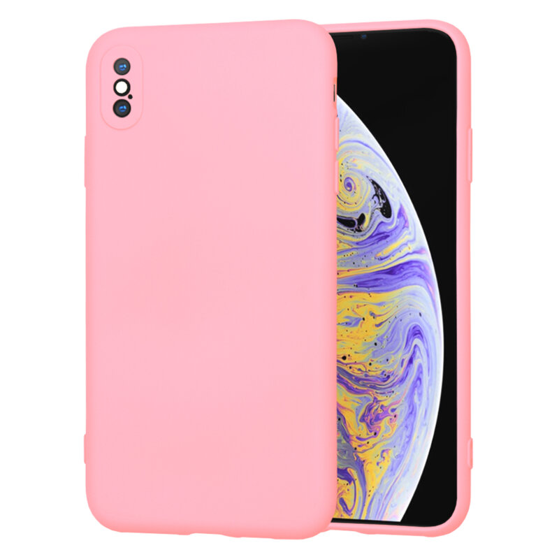 Husa silicon iPhone XS Max Techsuit SoftFlex, roz